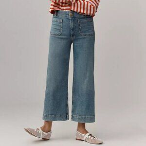 Anthropologie Colette Crop High-Rise Wide-Leg Jeans by Maeve